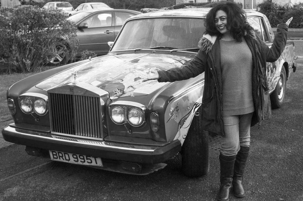 Ketna Patel with a Rolls Royce